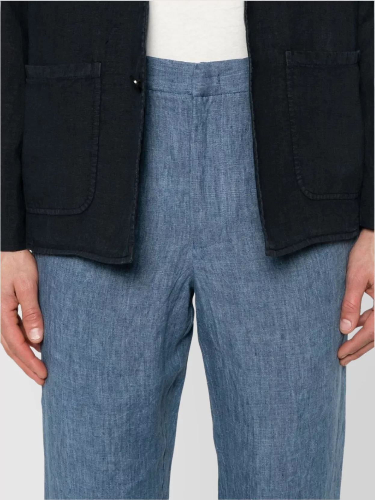 Emporio Armani Trousers Linen Elasticated Waistband