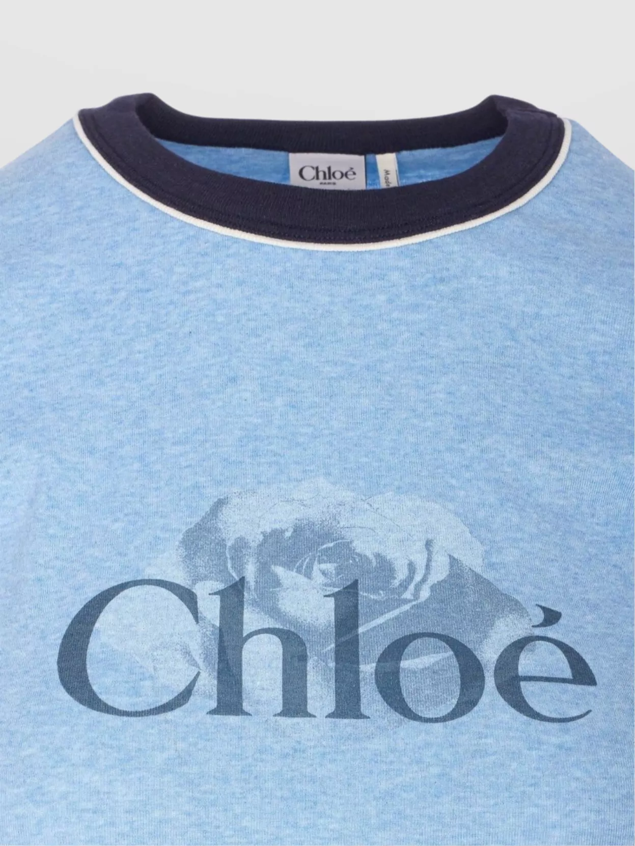 Chloé Short Sleeve Crewneck Top With Contrast Trim