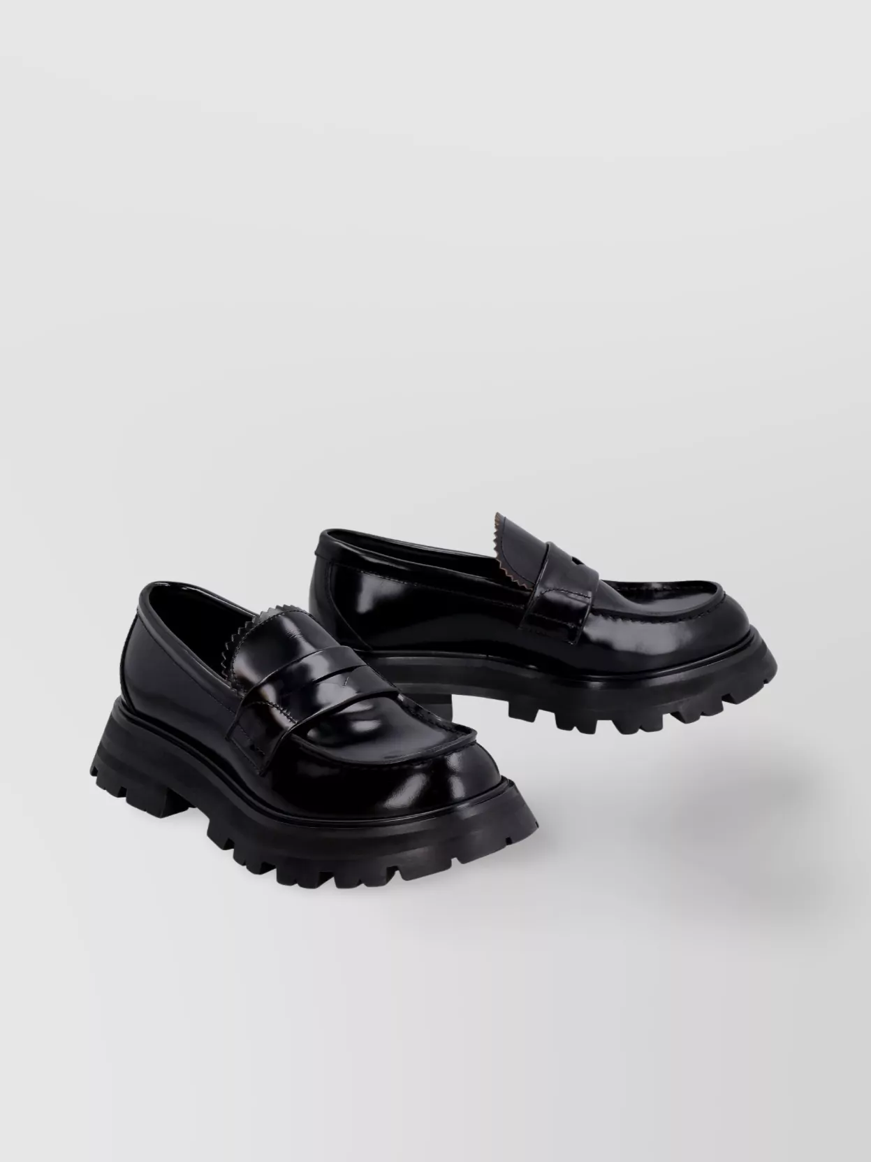 Alexander Mcqueen Roam Brushed Calfskin Chunky Sole Loafers