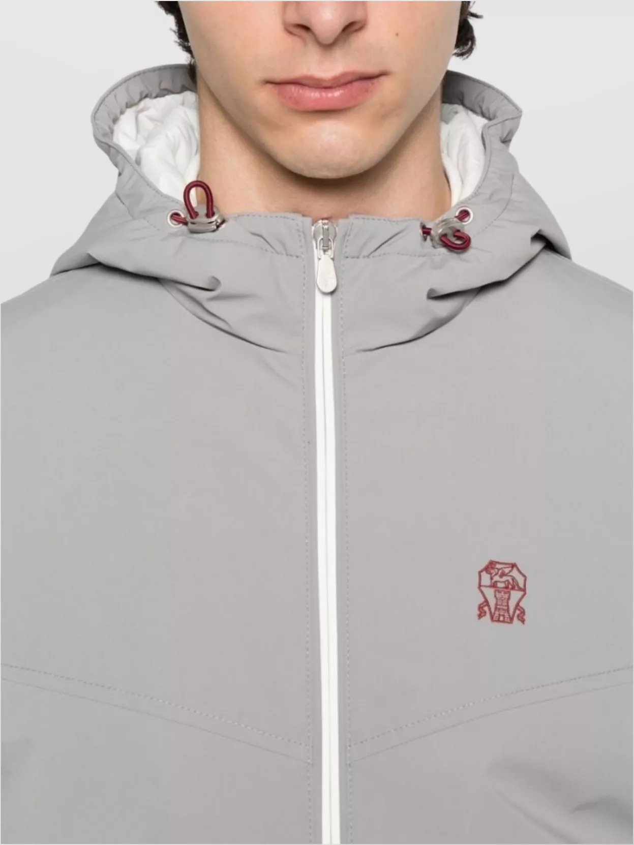 Brunello Cucinelli Nylon jacket with hood and pockets | The