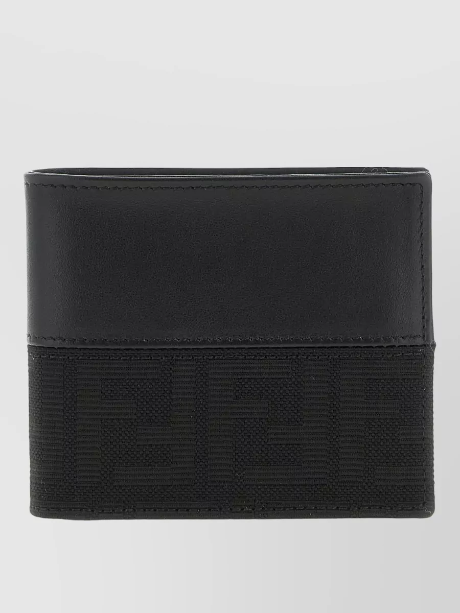 Fendi leather ff jacquard bifold wallet