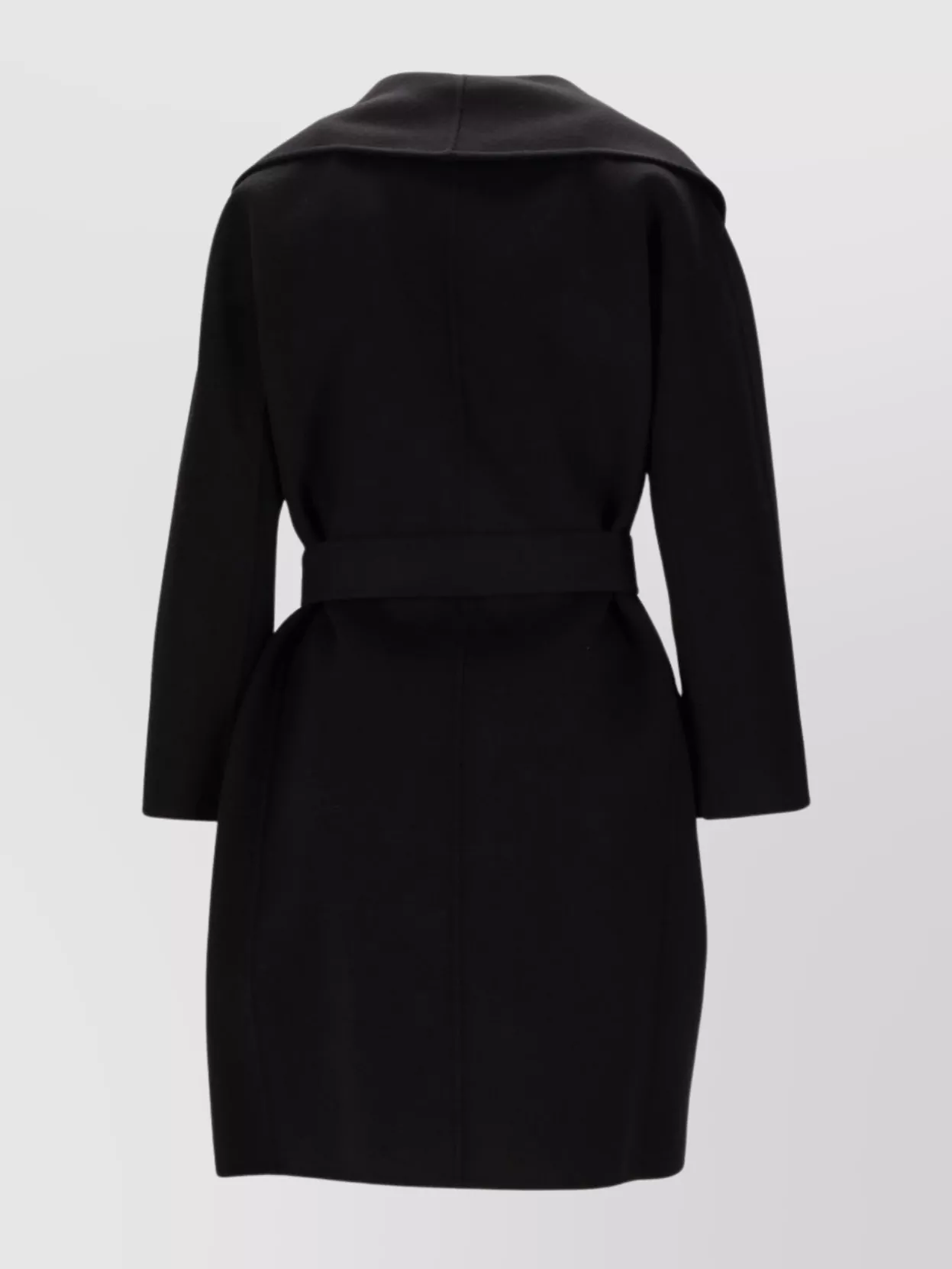 S Max Mara Belted Waist Long Sleeve Shawl Collar Coat