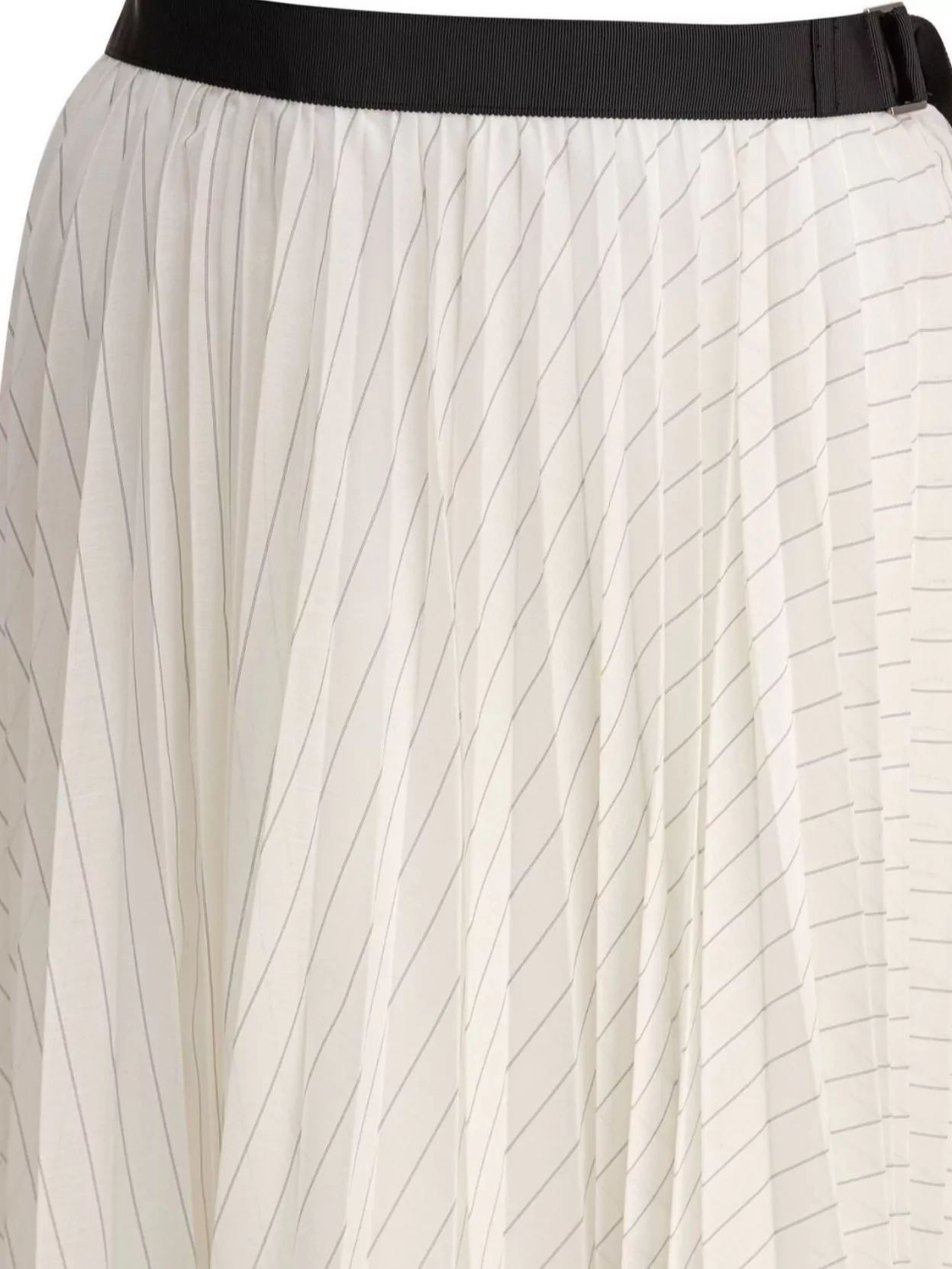 Sacai Wrap Detail Midi Length Pleated Skirt