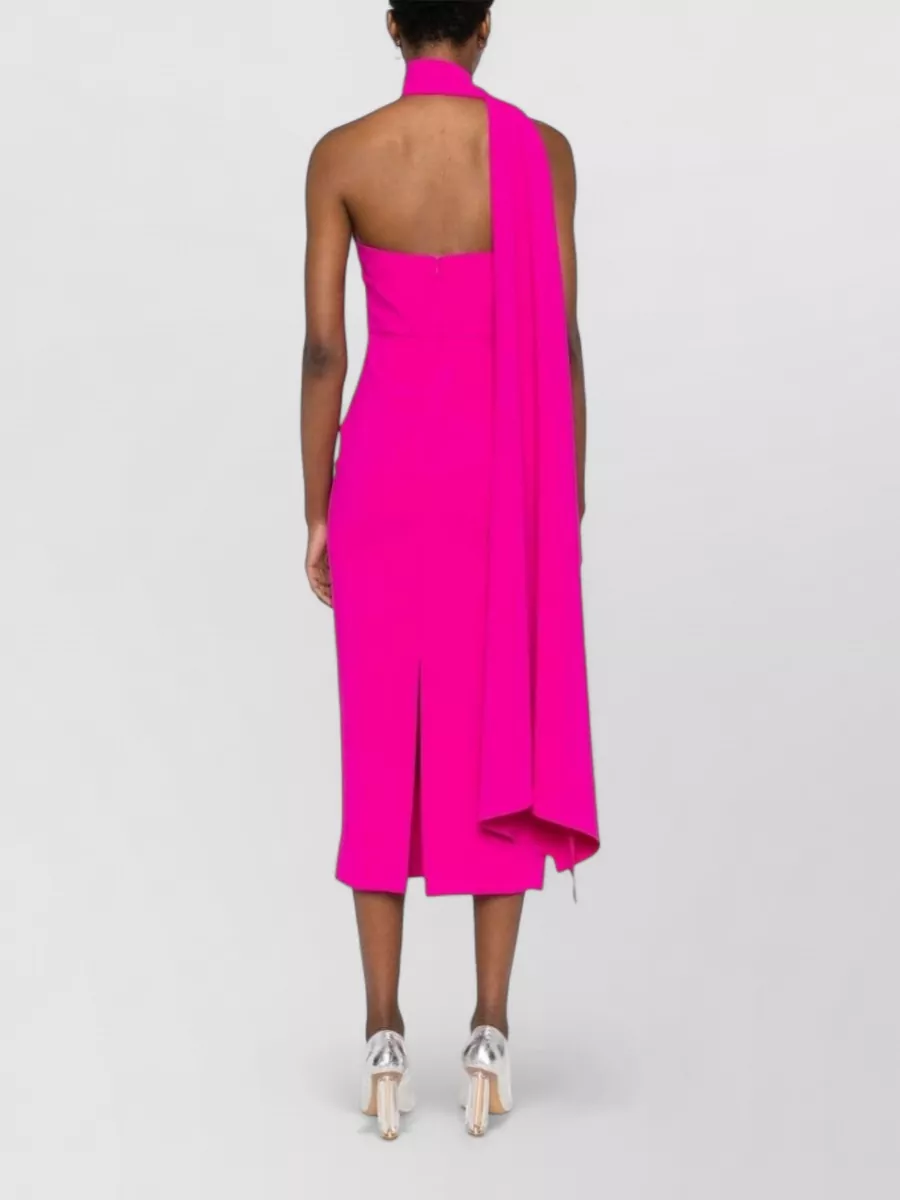 Solace London Crepe One-Shoulder Midi Dress