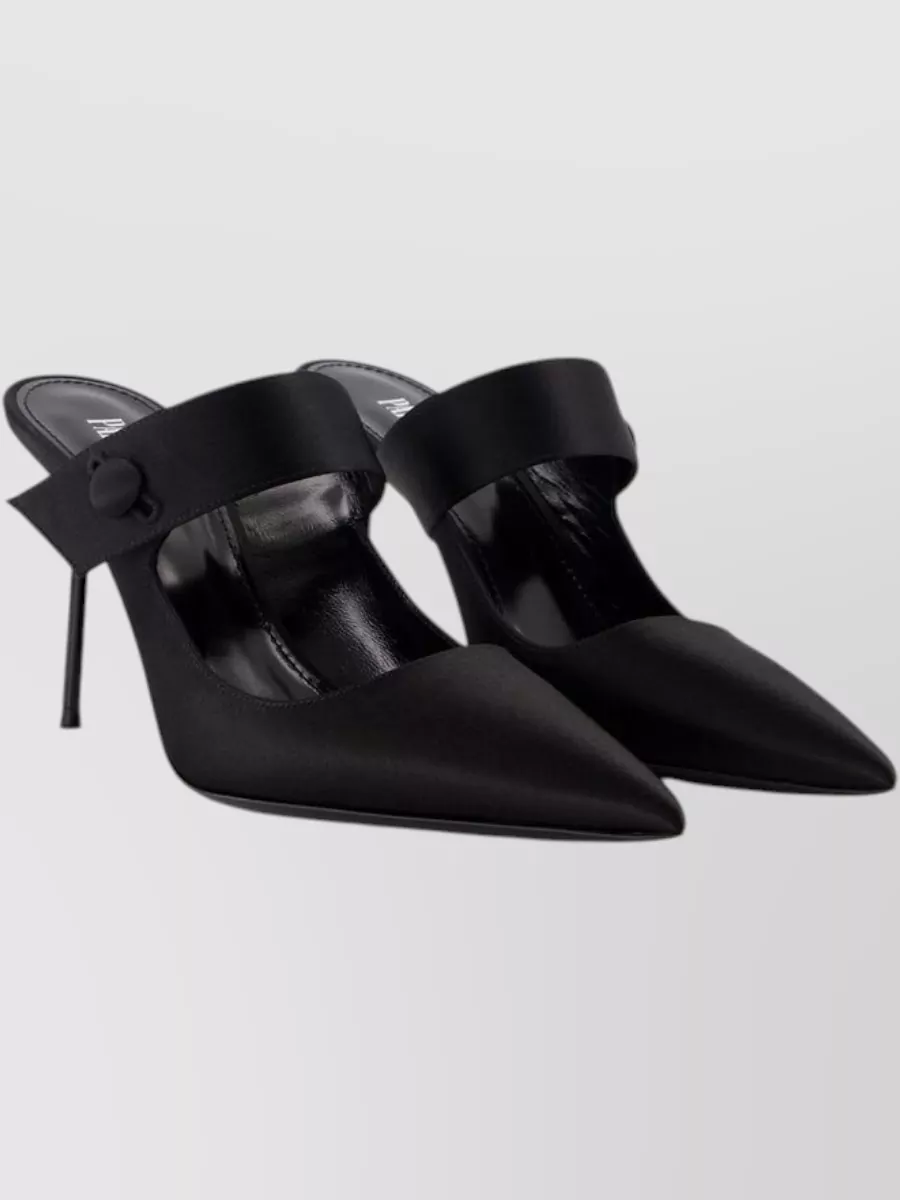 Paris Texas Silk Satin Pointed-Toe Mules
