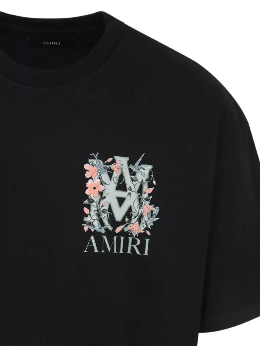 Amiri Floral-Print Logo Cotton T-Shirt