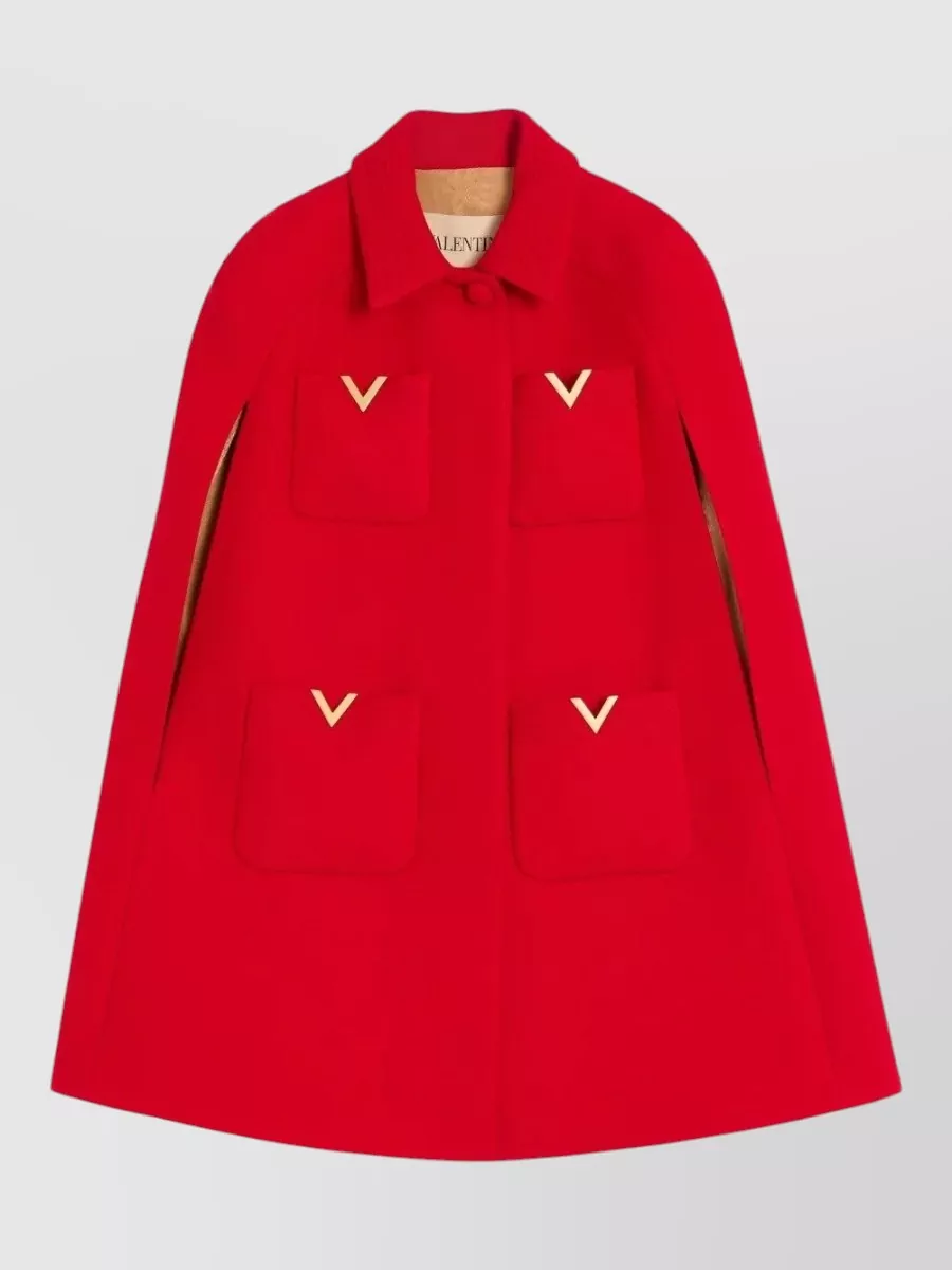 Valentino Garavani Drill Double Cape With V Gold Clothing