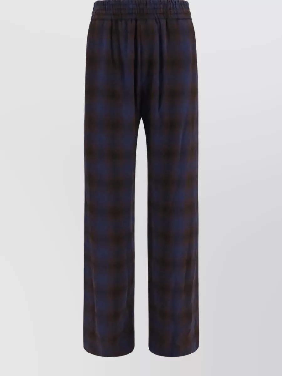 Dries Van Noten Checked wide-leg trousers