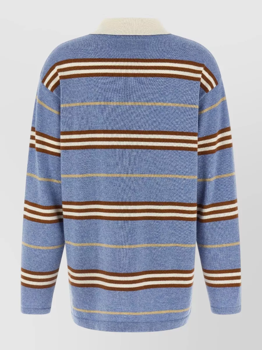 Guest In Residence Cashmere Striped Polo Jumper