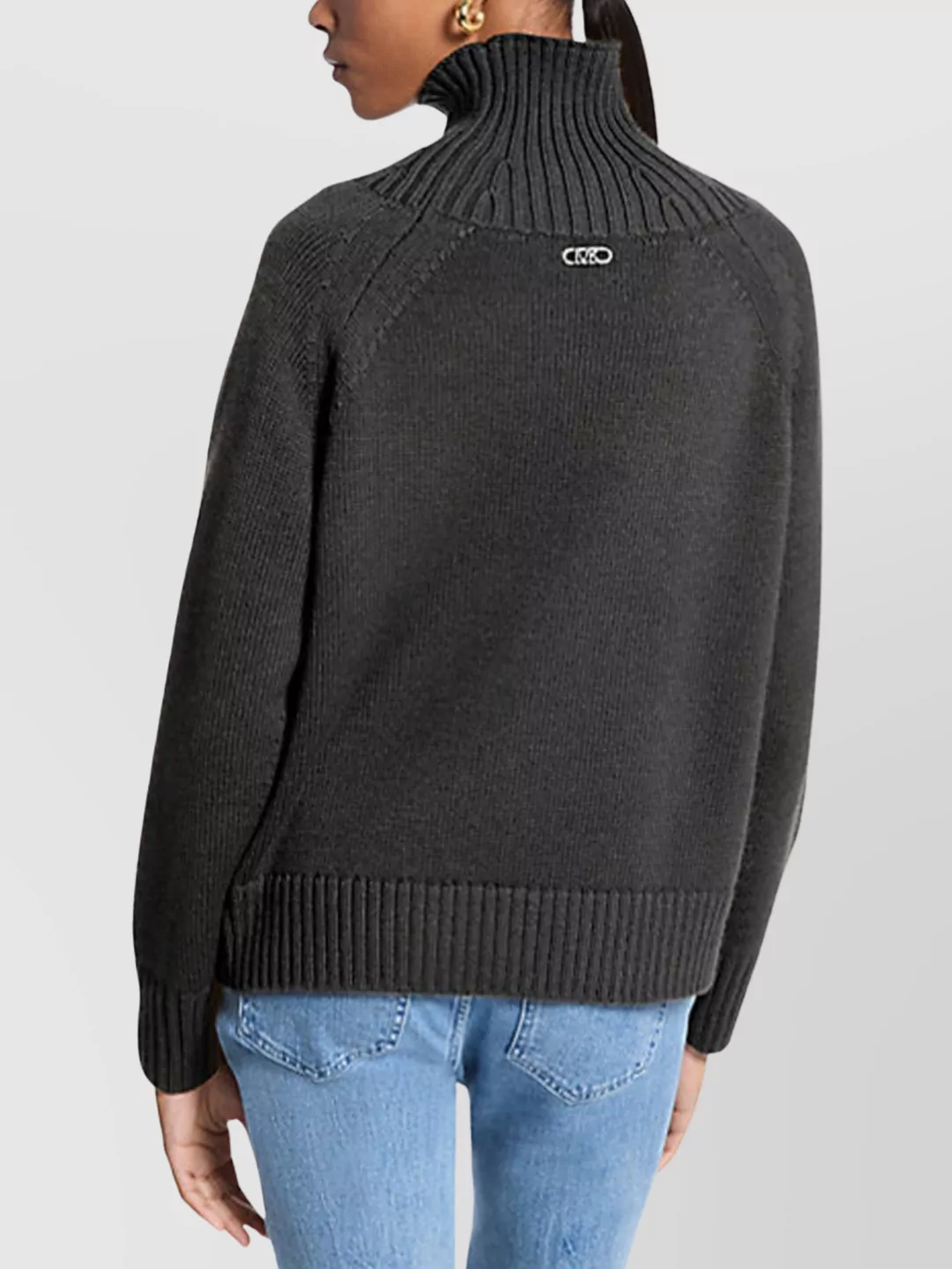 Michael Kors Turtleneck Knit Sweater With Ribbed Cuffs And Hem In Black