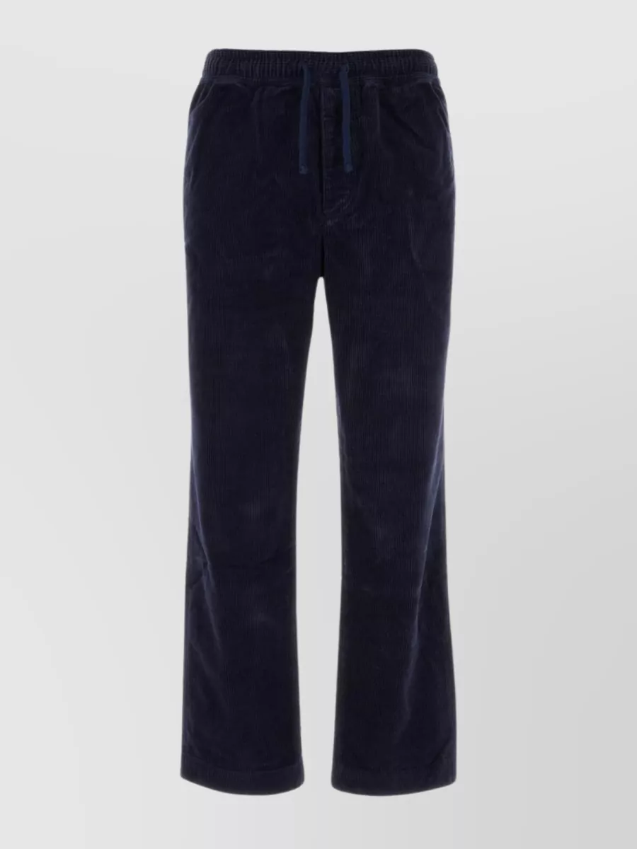 Shop Isabel Marant Cotton And Linen Corduroy Wide-leg Trousers In Blue