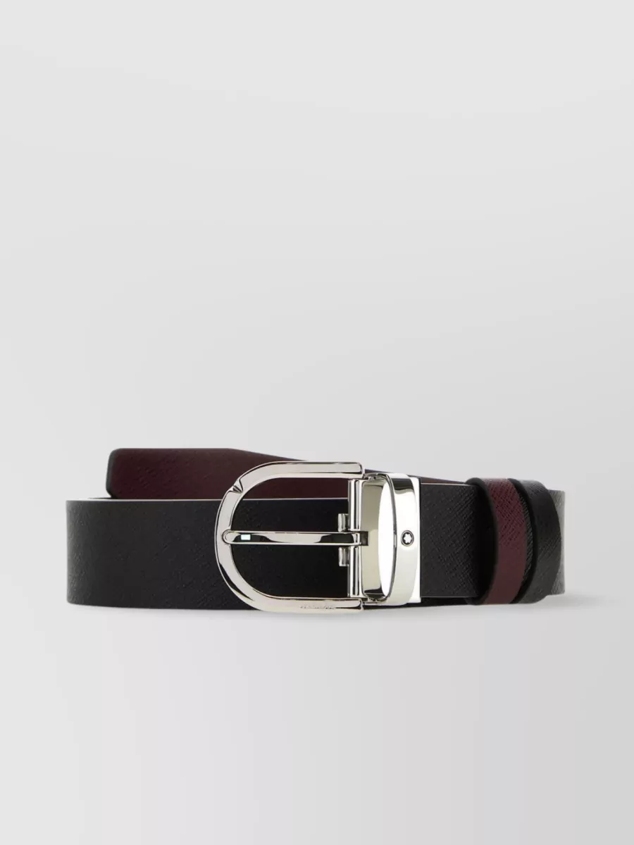 Shop Montblanc Adjustable Reversible Leather Belt In Brown