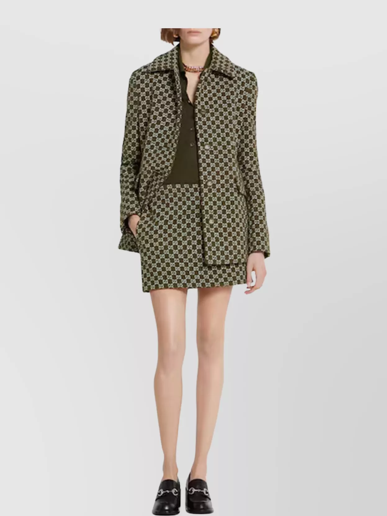 Gucci Cashmere Silk Polo Featuring Web Design