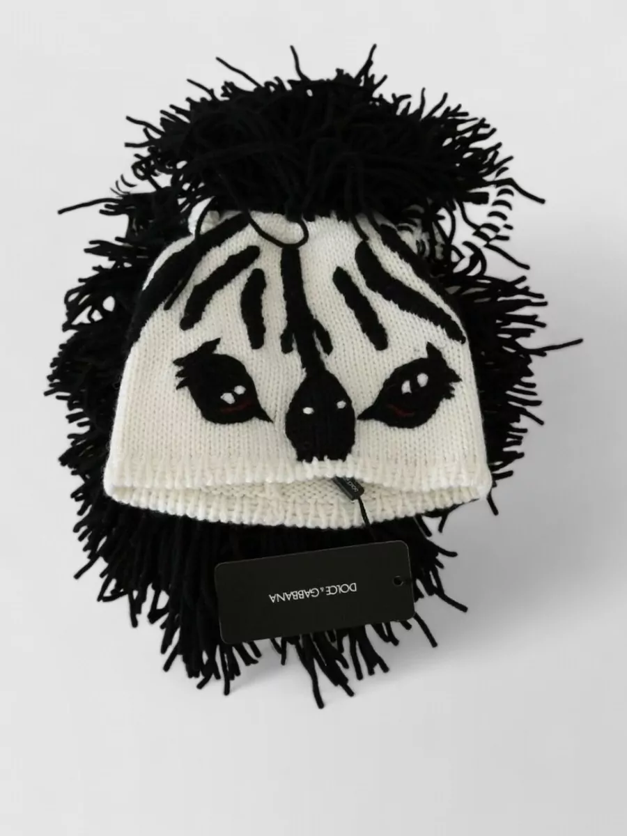 Dolce&Gabbana cashmere knitted animal-print hat