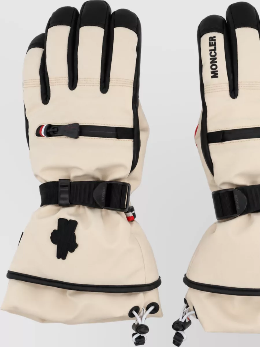 Moncler Grenoble leather padded gloves