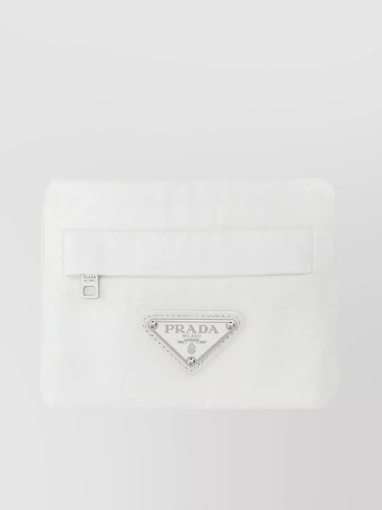 Shop Prada Modern Wool Blend Wallet In White