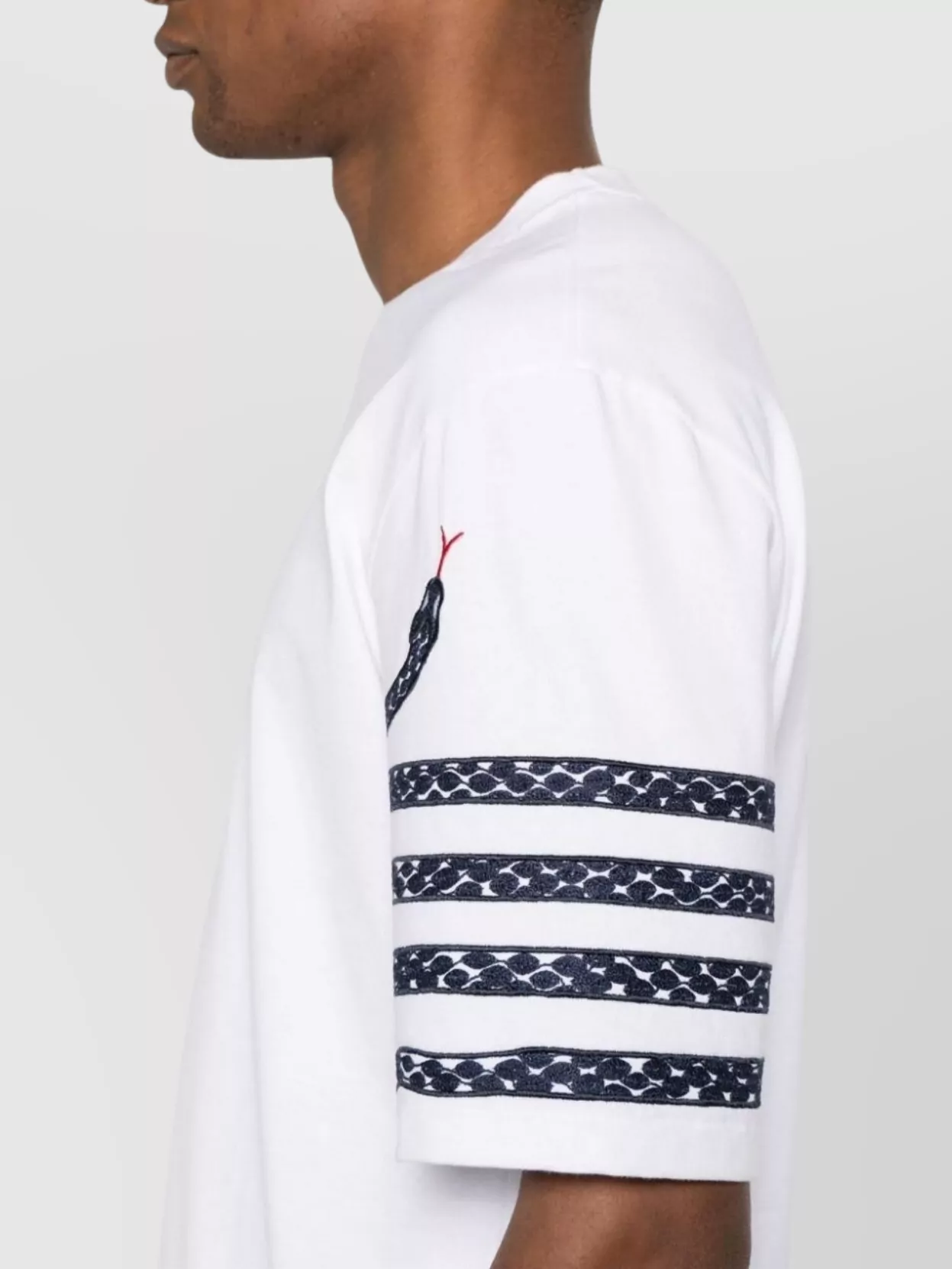 Thom Browne Snake Embroidery Crew Neck T-Shirt