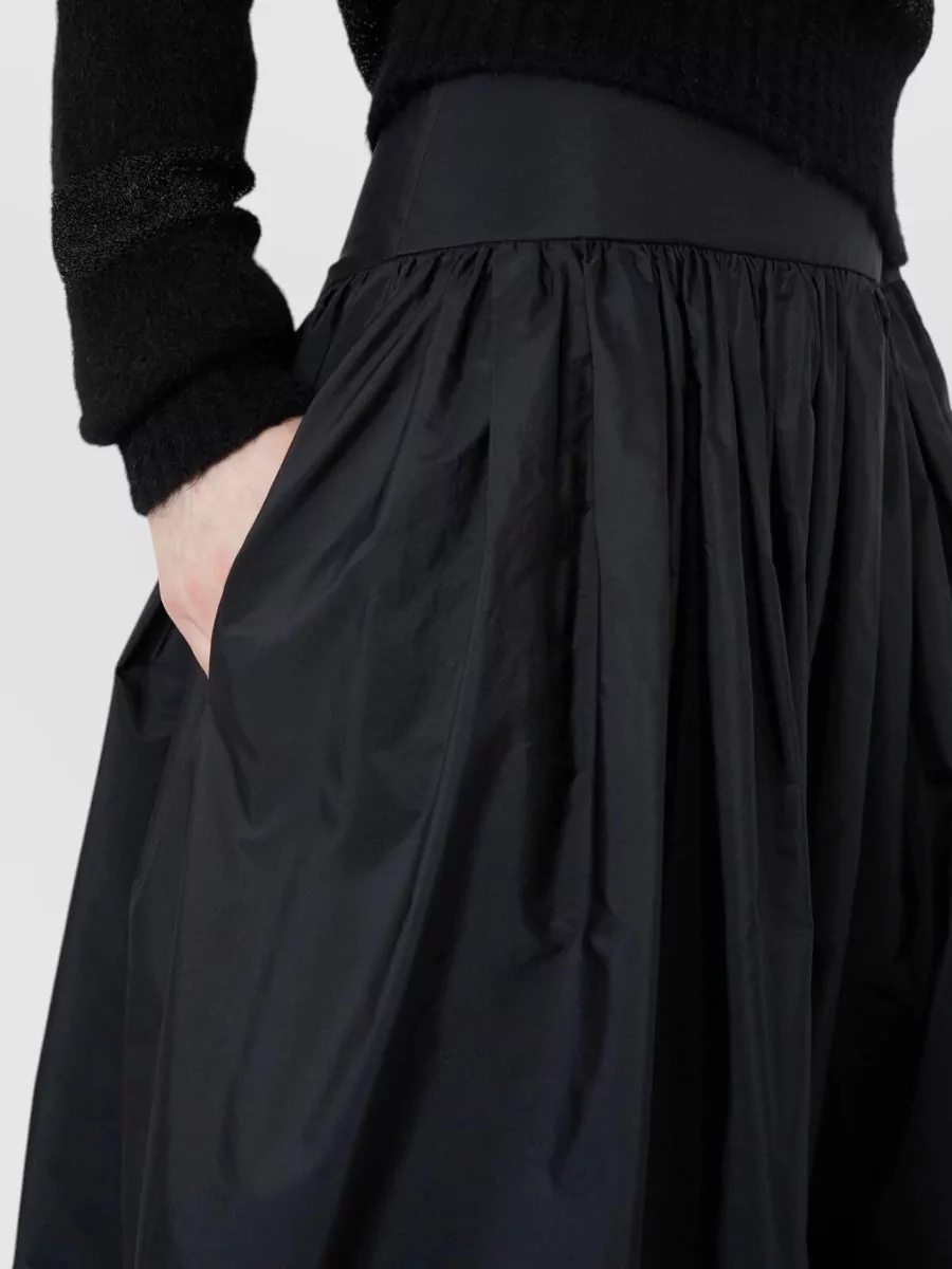 S Max Mara Silk-Blend Gathered Maxi Skirt
