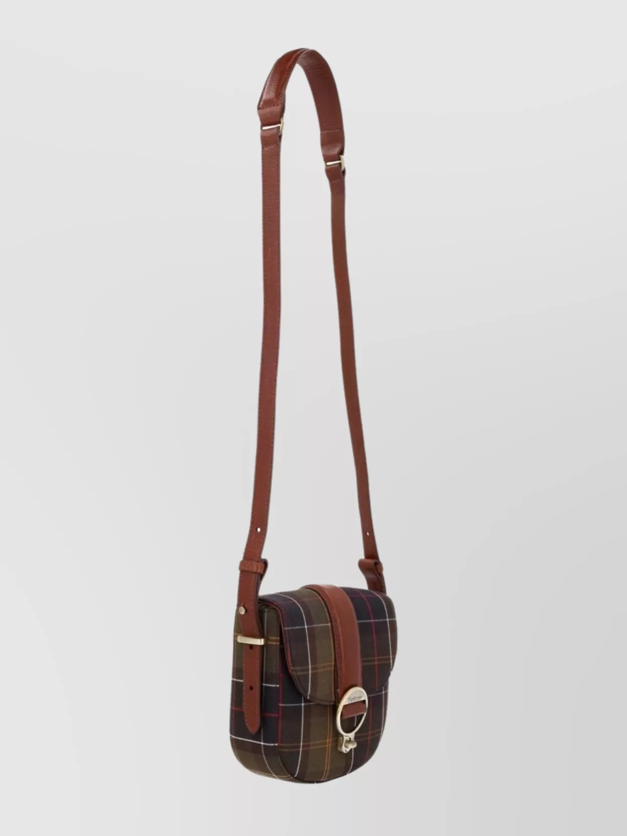 Barbour Plaid Cross-Body Bag Adjustable Strap Detail