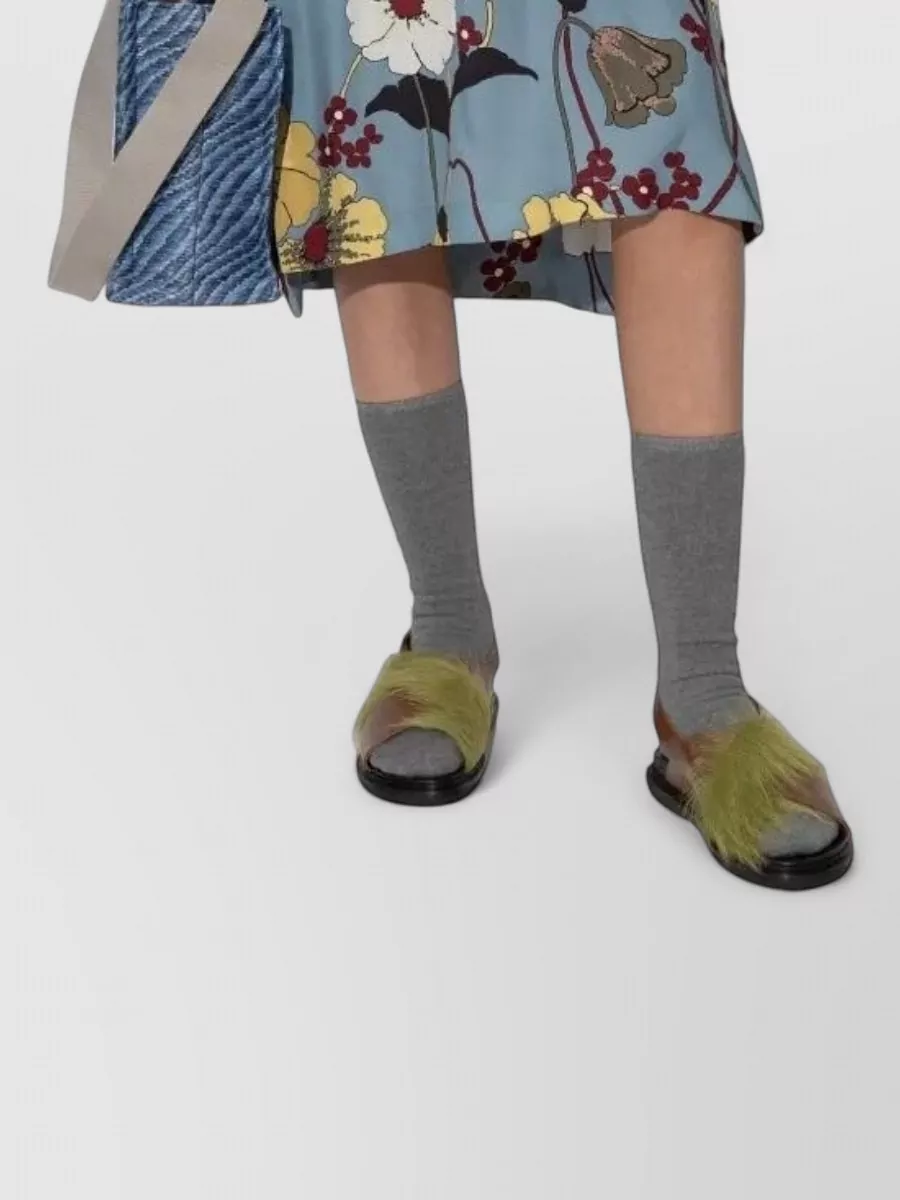 Marni Midi Dress V Neck Floral Motif