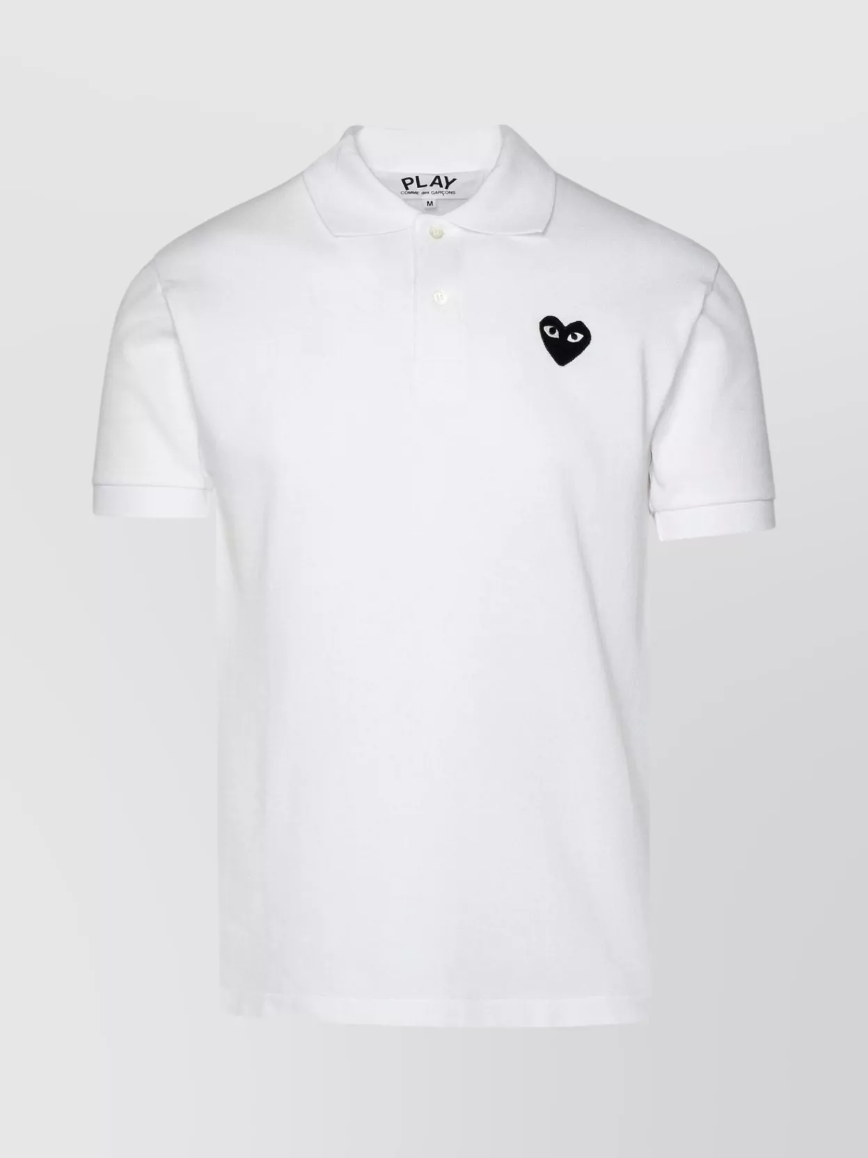 Shop Comme Des Garçons Play Cotton Polo Shirt With Short Sleeves And Ribbed Collar