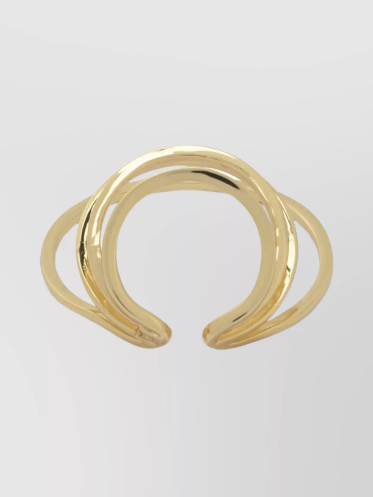 Federica Tosi Curved Open Design Polished Earrings In Gold