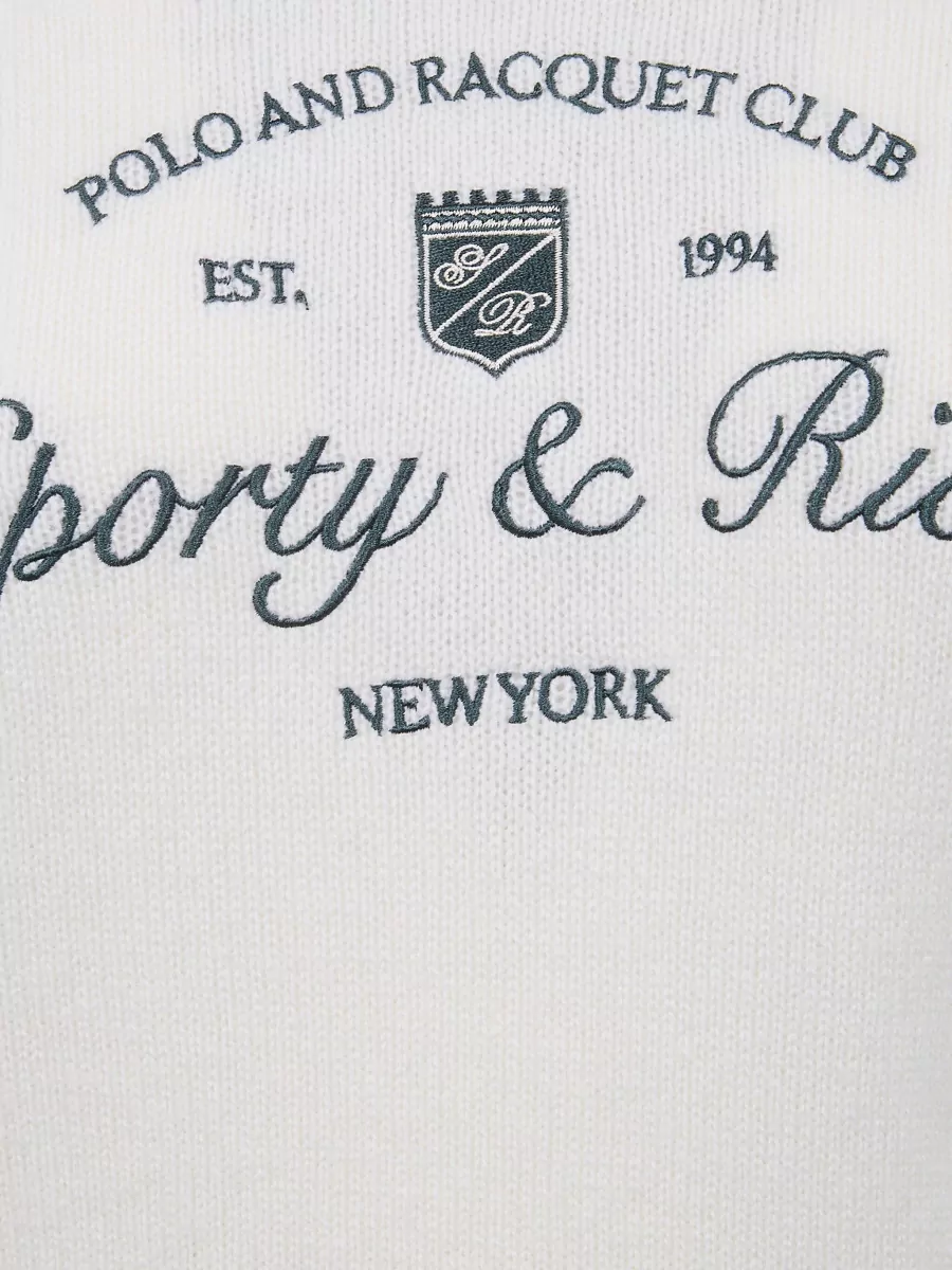 Sporty & Rich Cashmere Wool Baseball Sweater