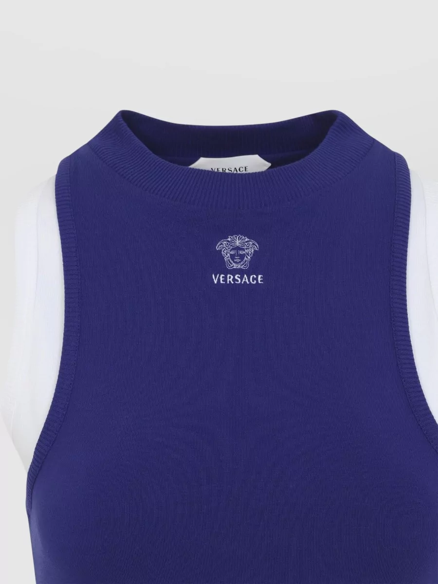 Versace Ribbed Sleeveless Mini Dress
