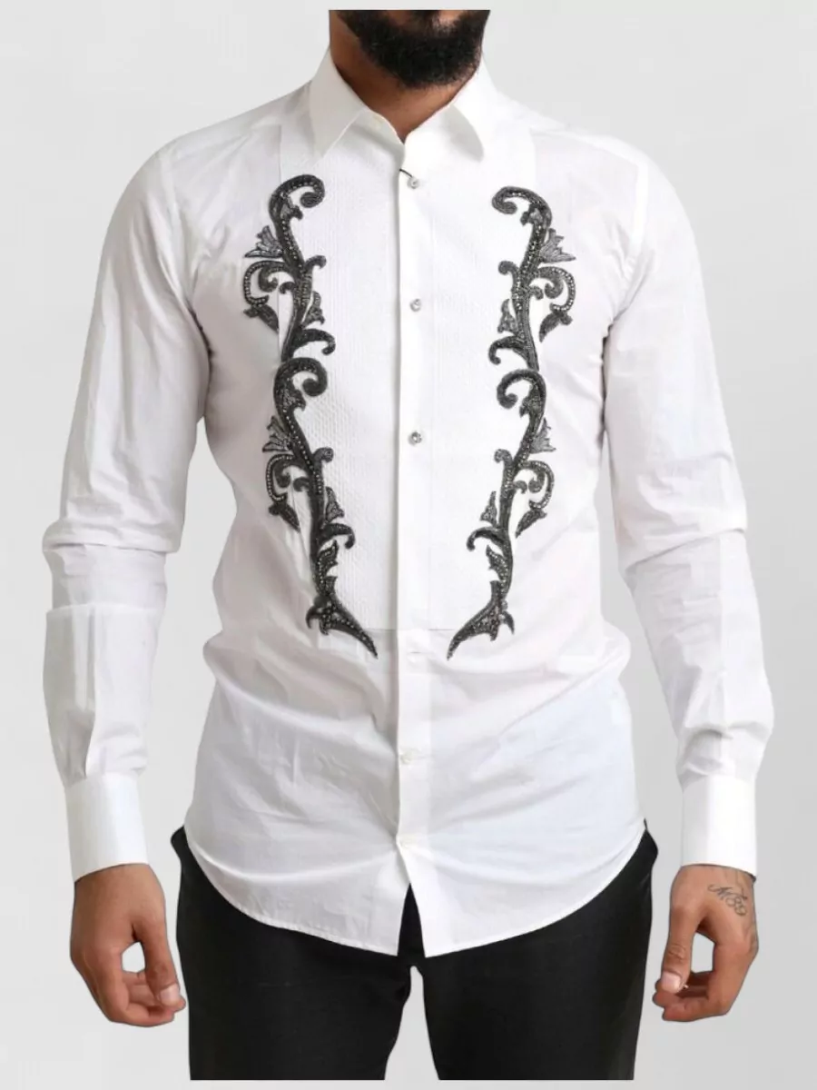 Dolce&Gabbana Cotton slim-fit baroque shirt