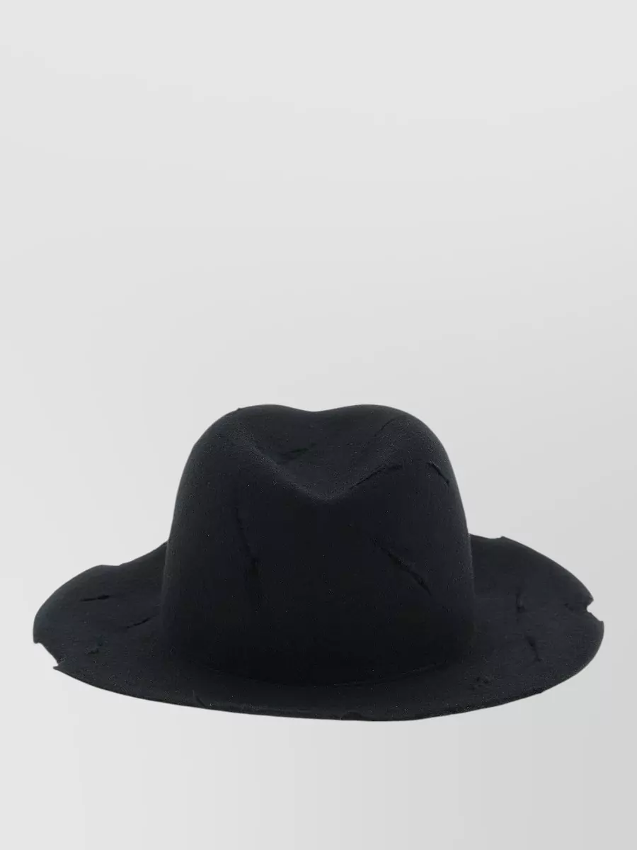 Yohji Yamamoto Wool Cutout Fedora Hat