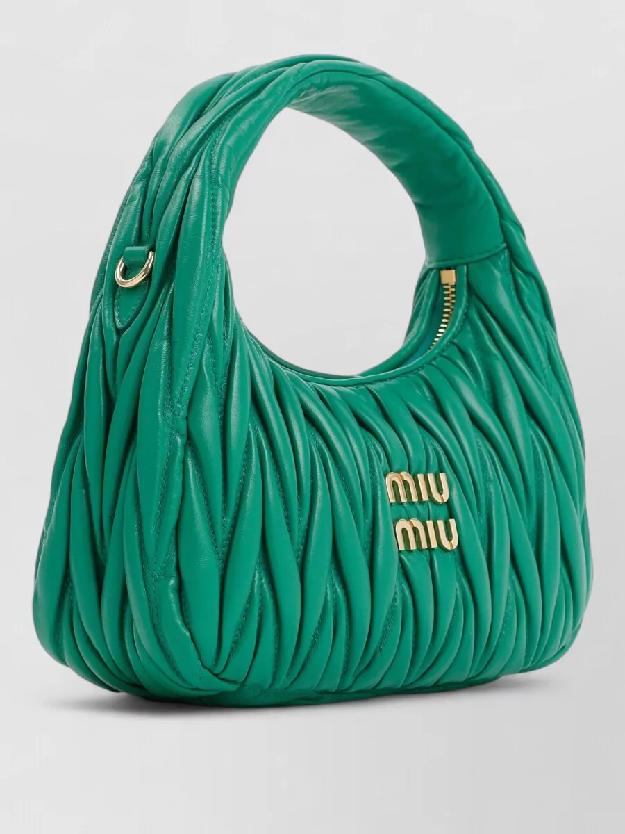 Miu Miu Small Matelassé Lamb Leather Shoulder Bag