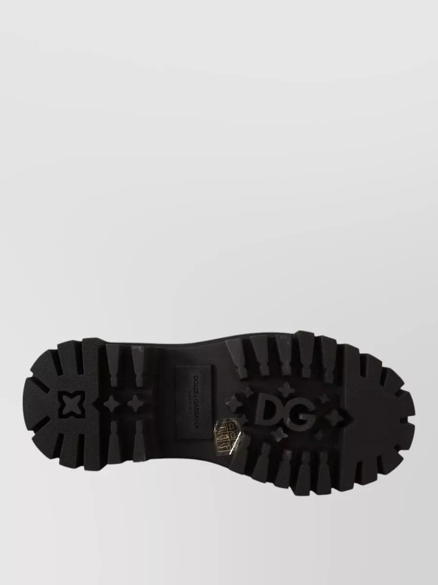 Dolce&Gabbana Leather Studded Combat Boots