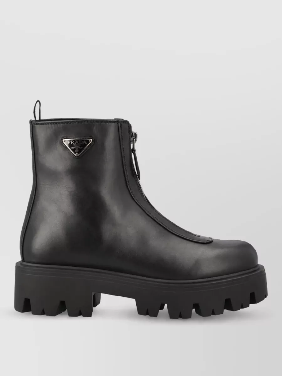 Prada Leather Ankle Boots
