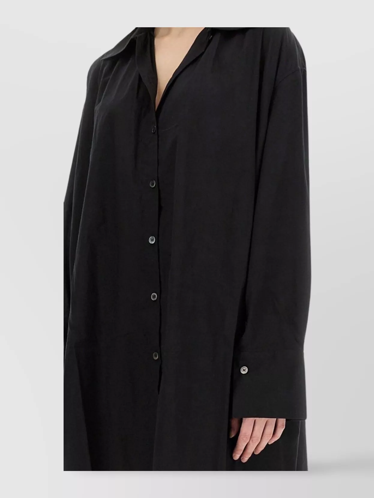 Our Legacy Gale Dress With Cuffed Sleeves And Loose Fit In Black