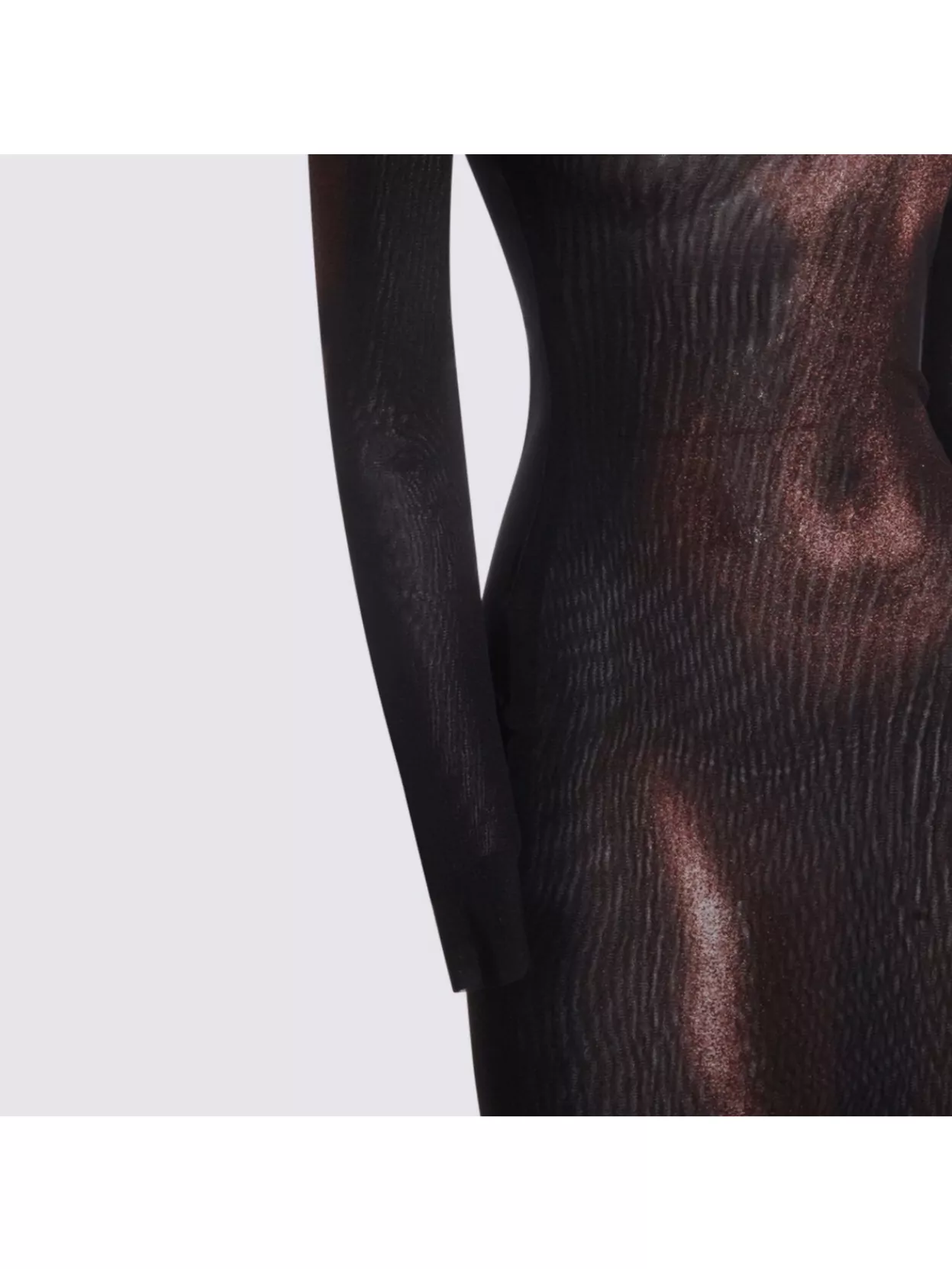 Jean Paul Gaultier Sheer Fabric Asymmetric Neckline Long Sleeves Dress