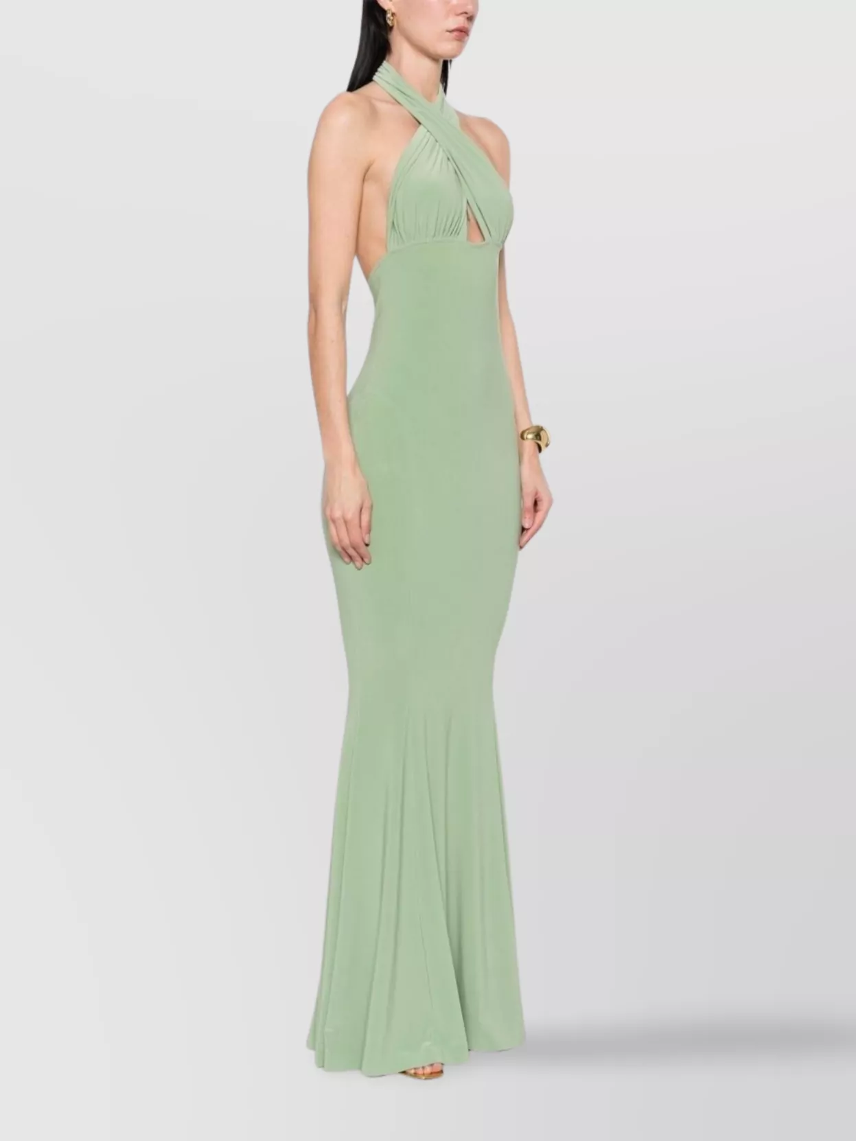 Norma Kamali Long Fishtail Dress Backless Design