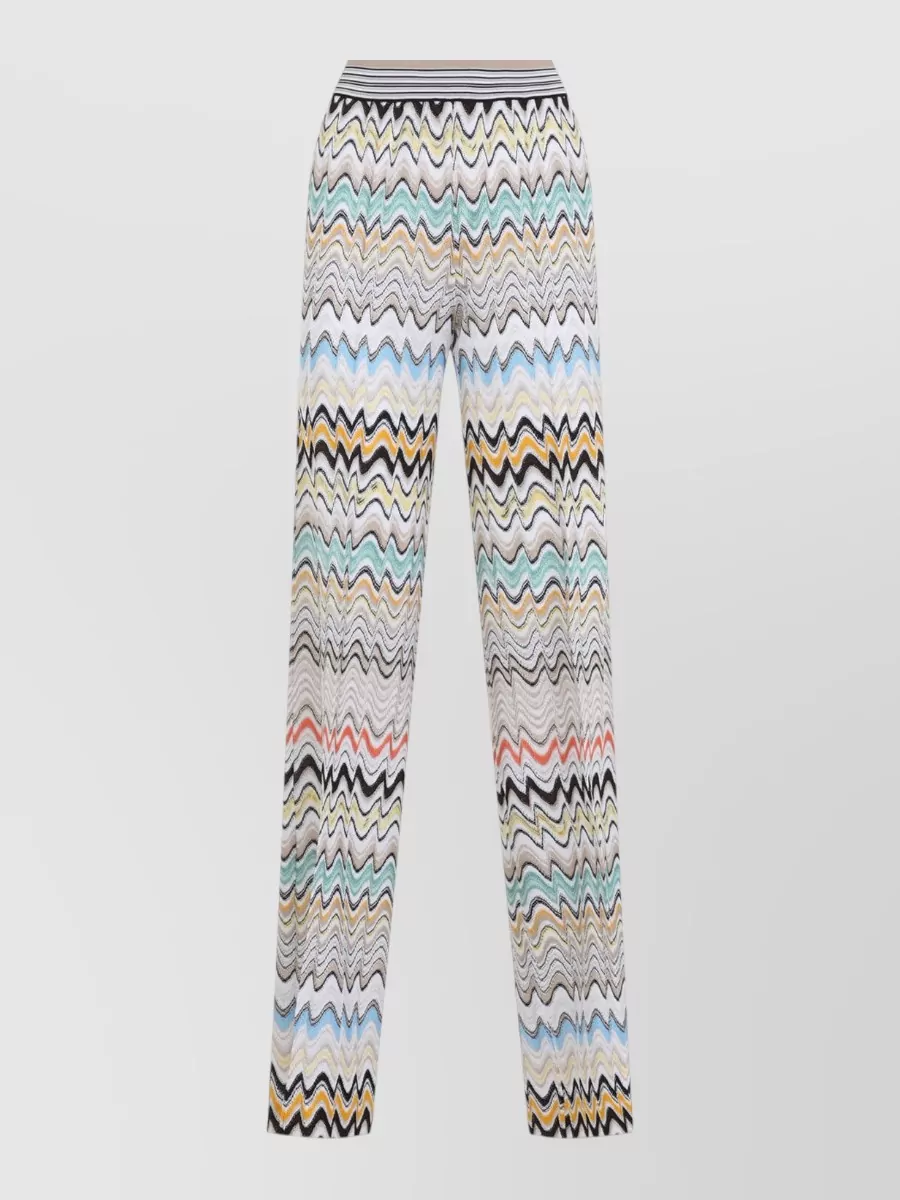 Missoni Zigzag-Knit Wide-Leg Knitted Trousers