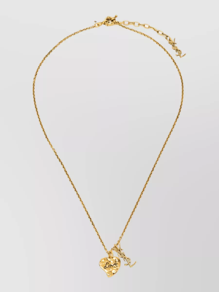 Saint Laurent brass pendant necklace