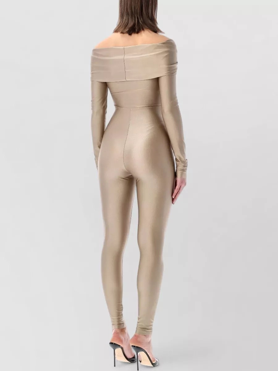 The Andamane Off Shoulder Stretch Jumpsuit Cut Out