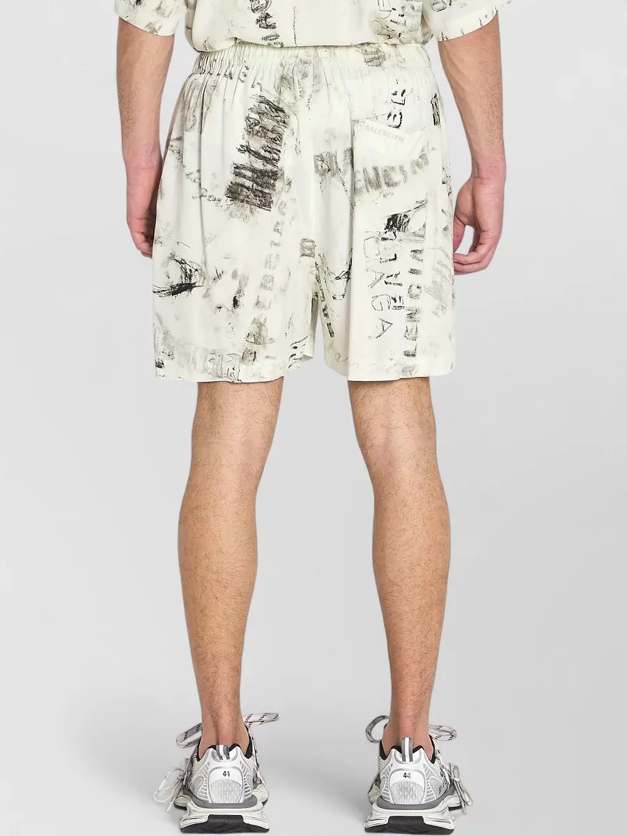 Balenciaga Printed Viscose Pyjama Shorts