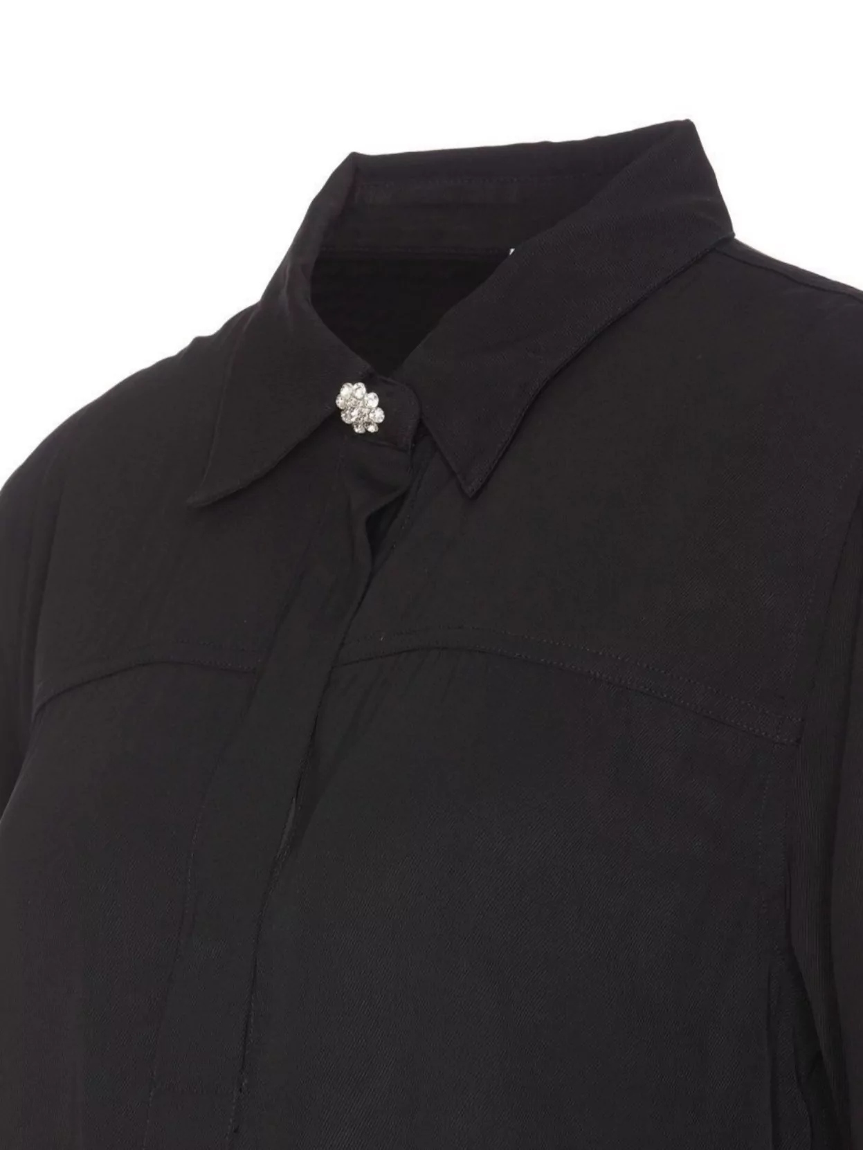 Ganni Mini Dress With Button Detail And Jewelled Collar