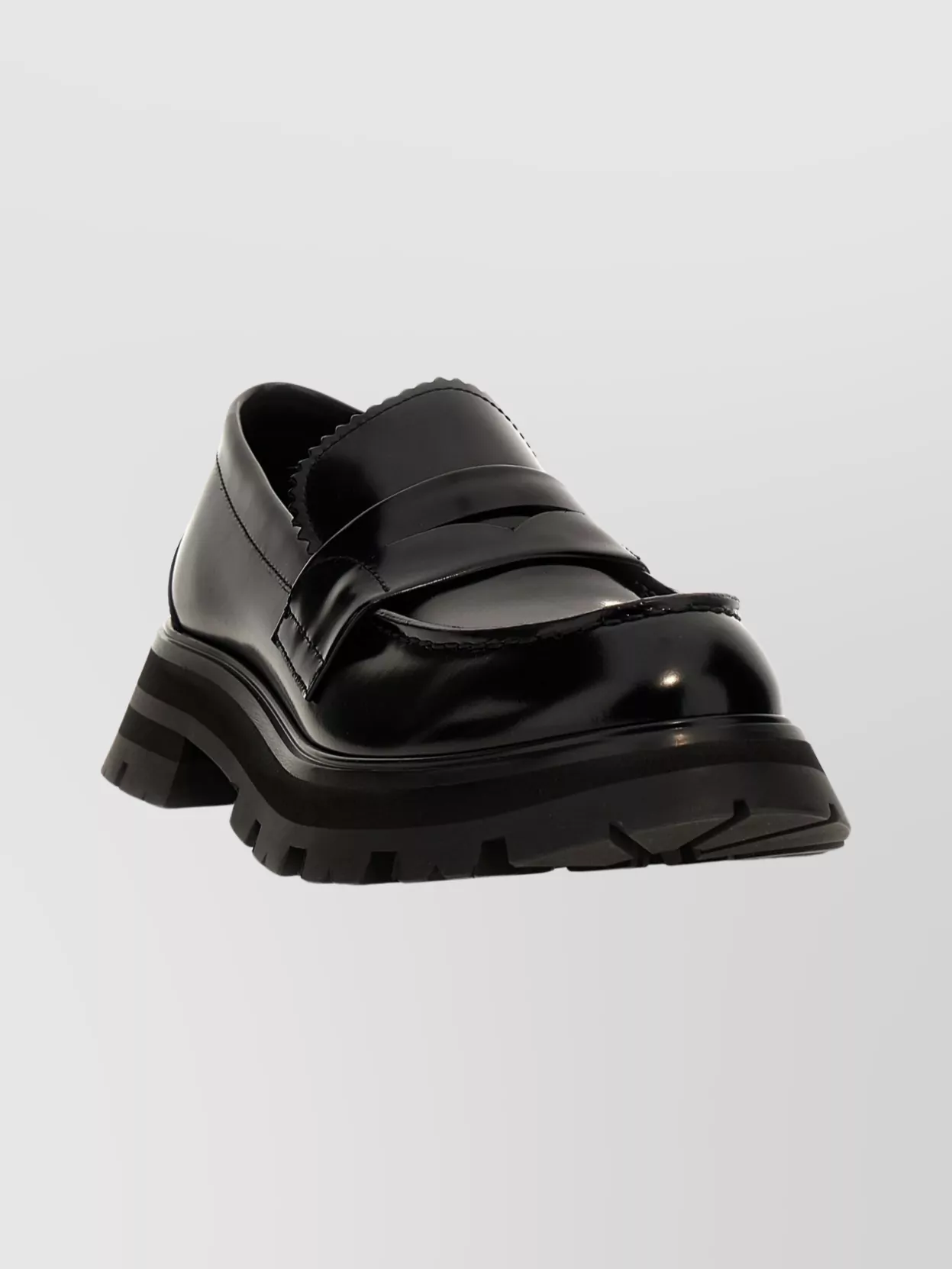 Mc Queen Round Toe Loafers With Chunky Sole And Strap