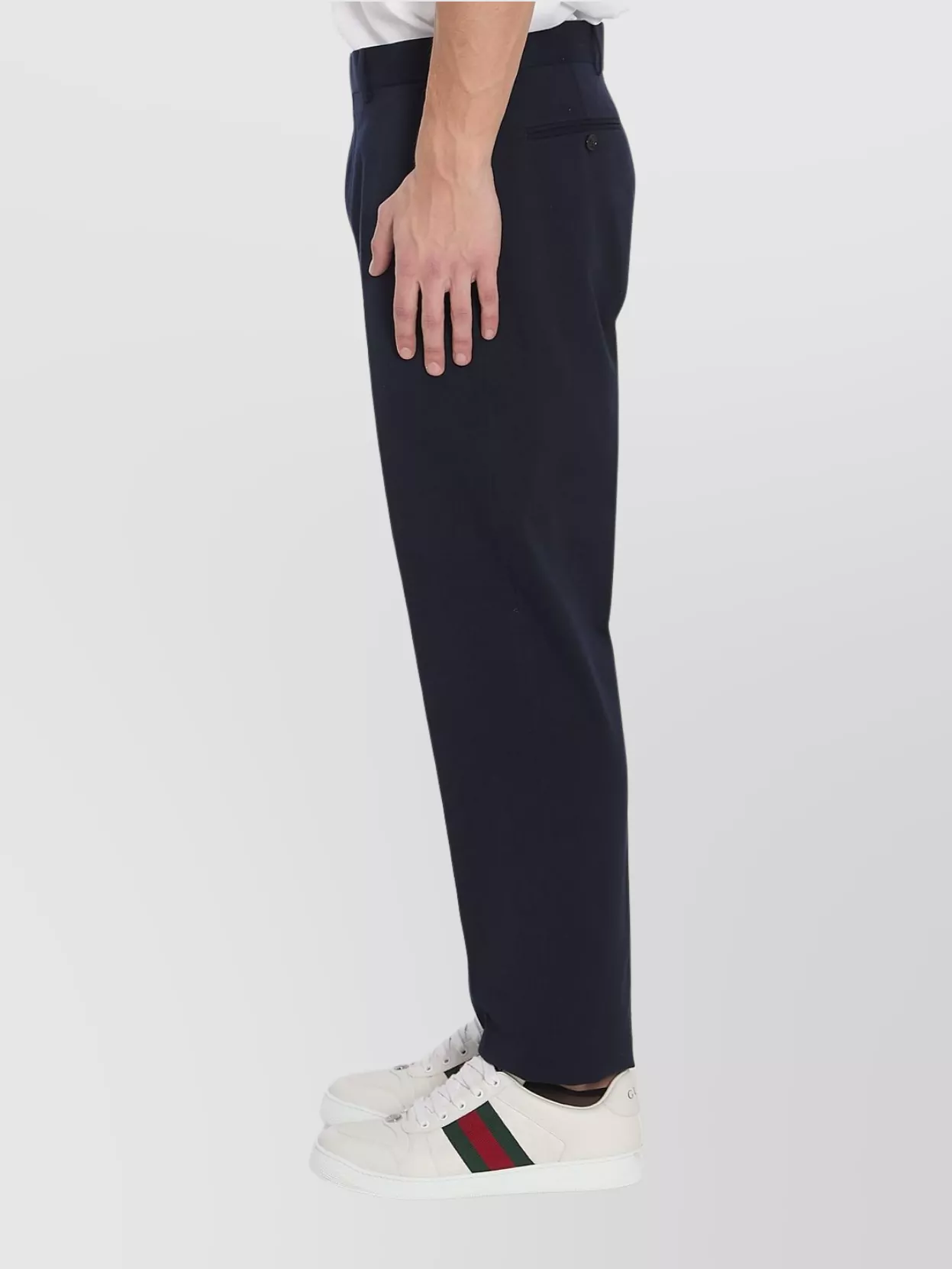 Gucci Tailored Trousers With Web Ribbon Detail In Black
