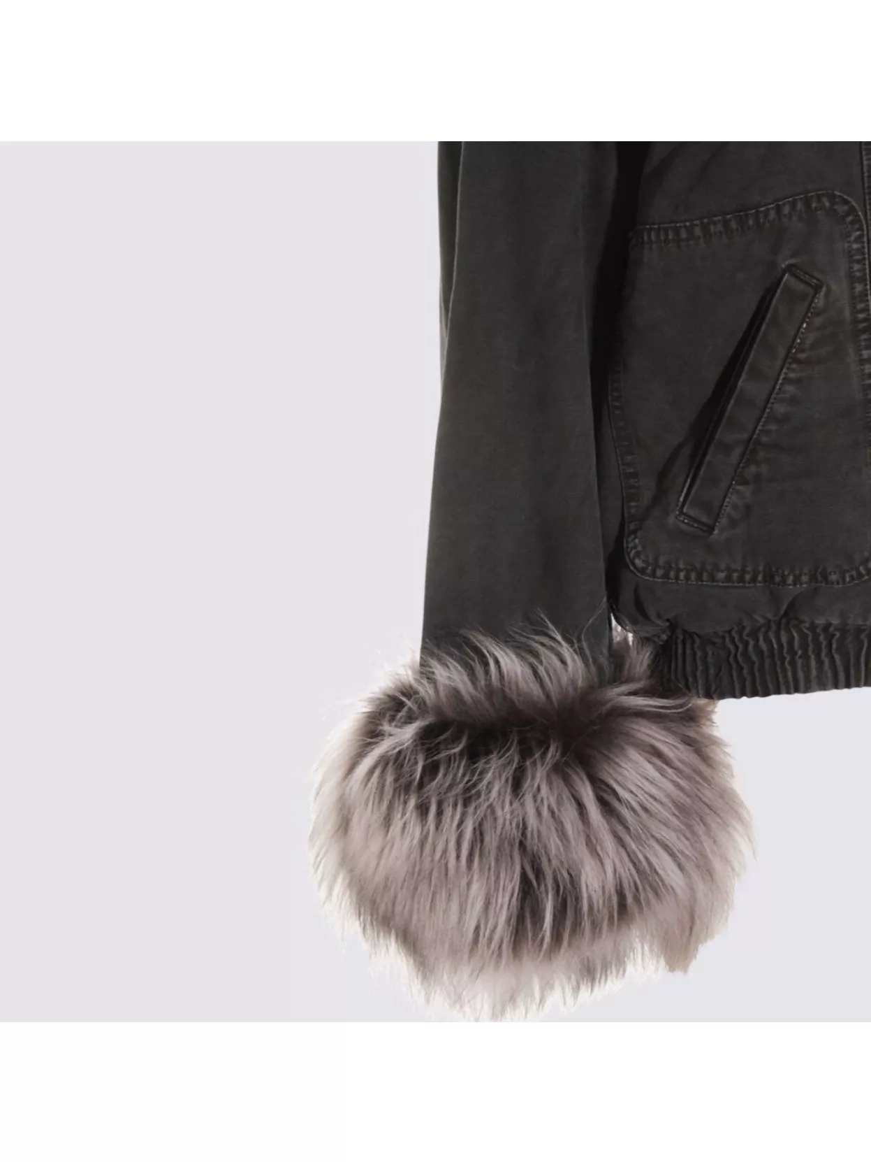 Blumarine Hooded Jacket With Faux Fur Trim
