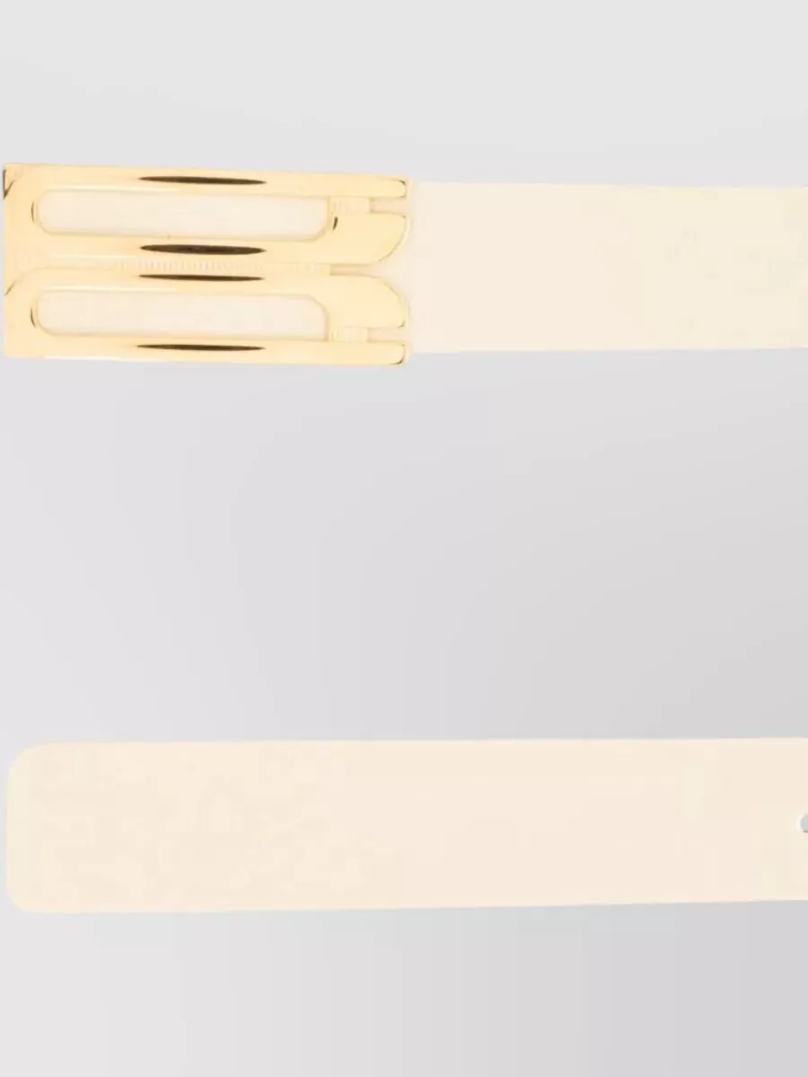 Victoria Beckham Frame Leather Belt Adjustable Smooth Finish In Neutral
