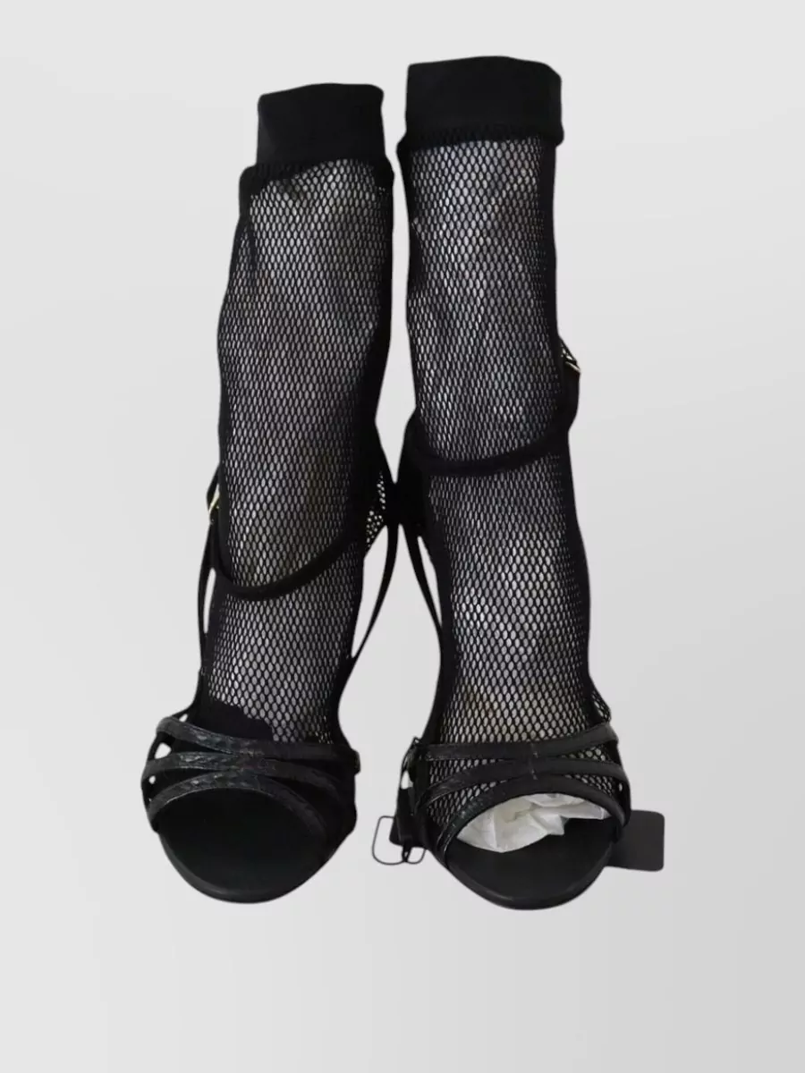 Dolce&Gabbana Leather Mesh Sandal Boots
