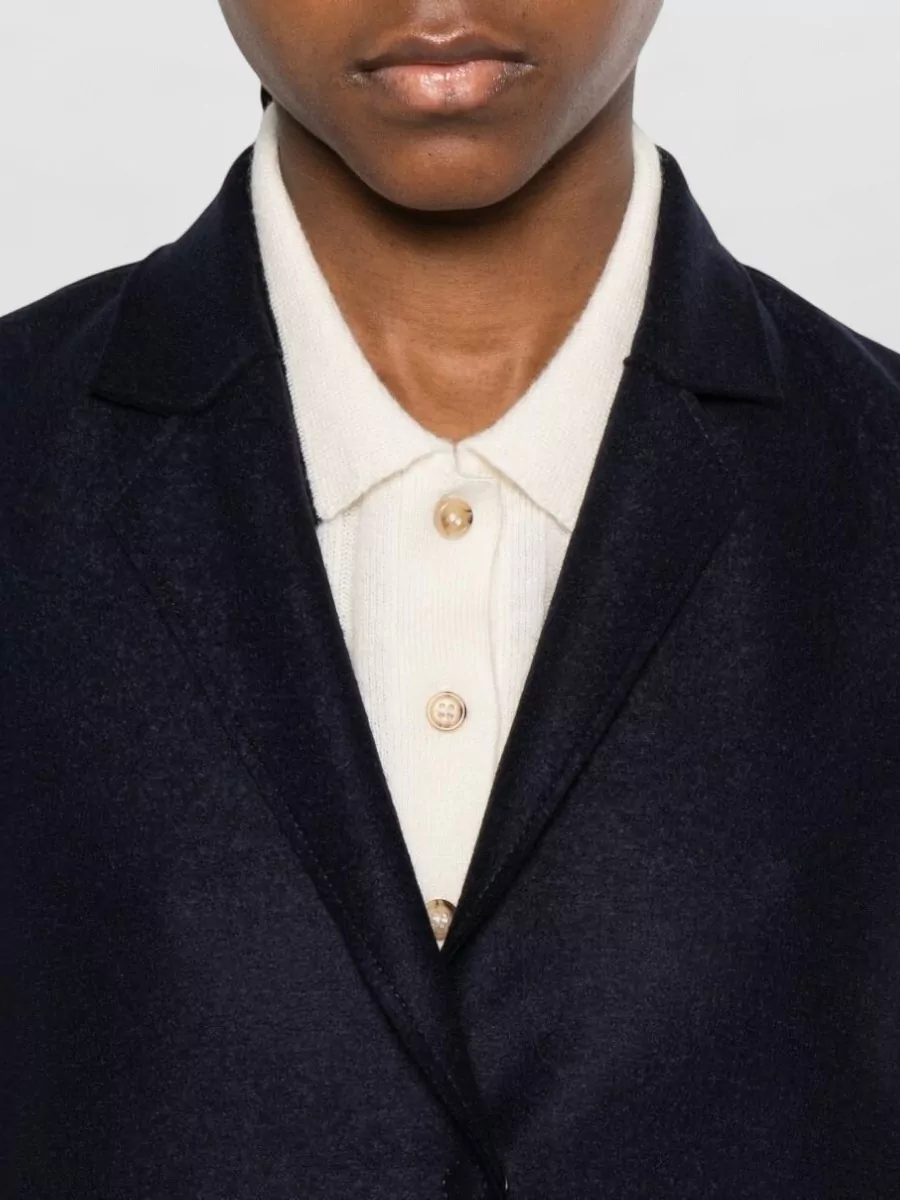 Harris Wharf London Wool Coat Long Sleeves Notched Lapels