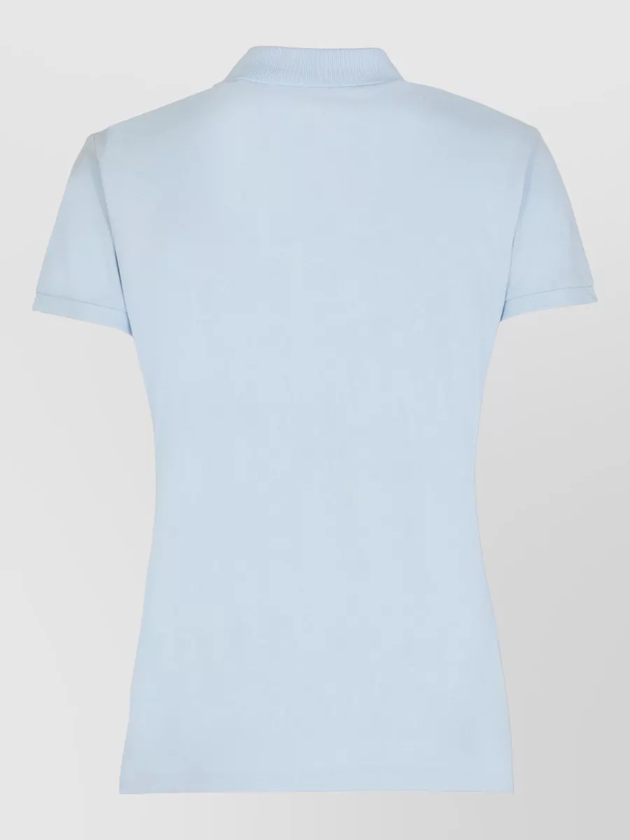 Ralph Lauren Cotton Polo Shirt Ribbed Collar Short Sleeves