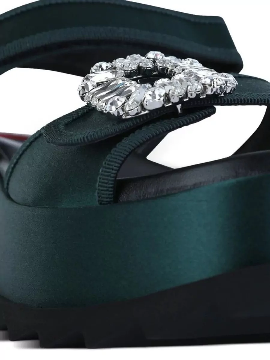 Roger Vivier Leather Embellished Platform Mules