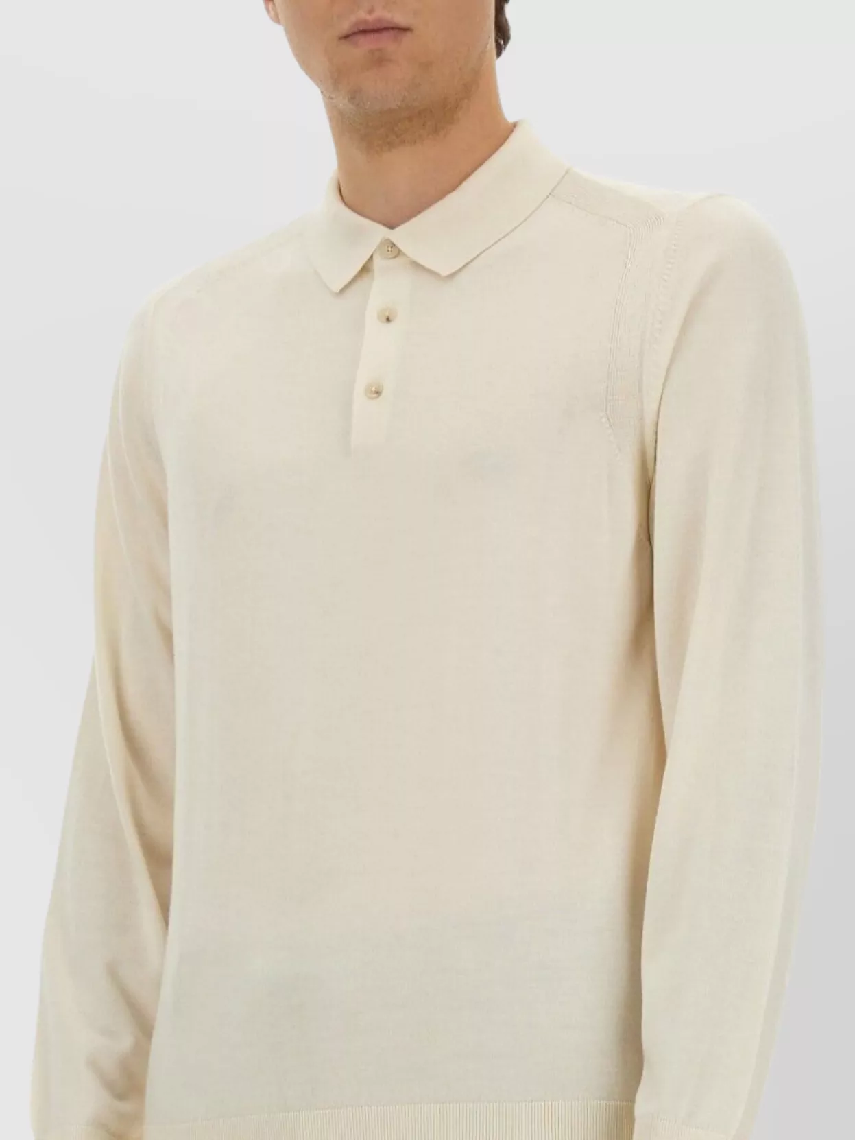 Hugo Boss Boss Camel Knitted Polo With Collared Neckline In Neutral